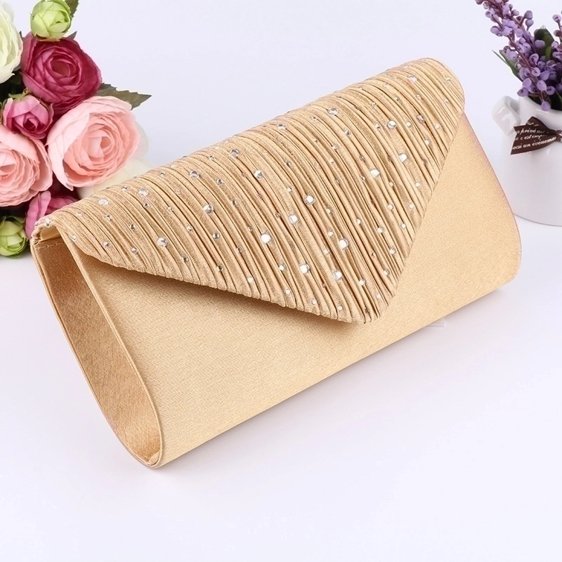 Purple Black Gold Polyester Satin Solid Color Square Evening Bags-NH10223561