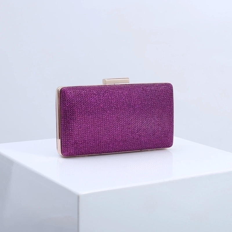 Purple Gold Champagne Pu Leather Solid Color Square Evening Bags-NH10351386