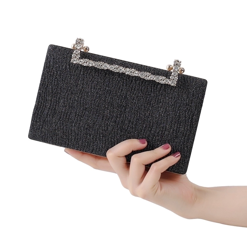 Red Blue Black Pu Leather Solid Color Square Evening Bags-NH10351398